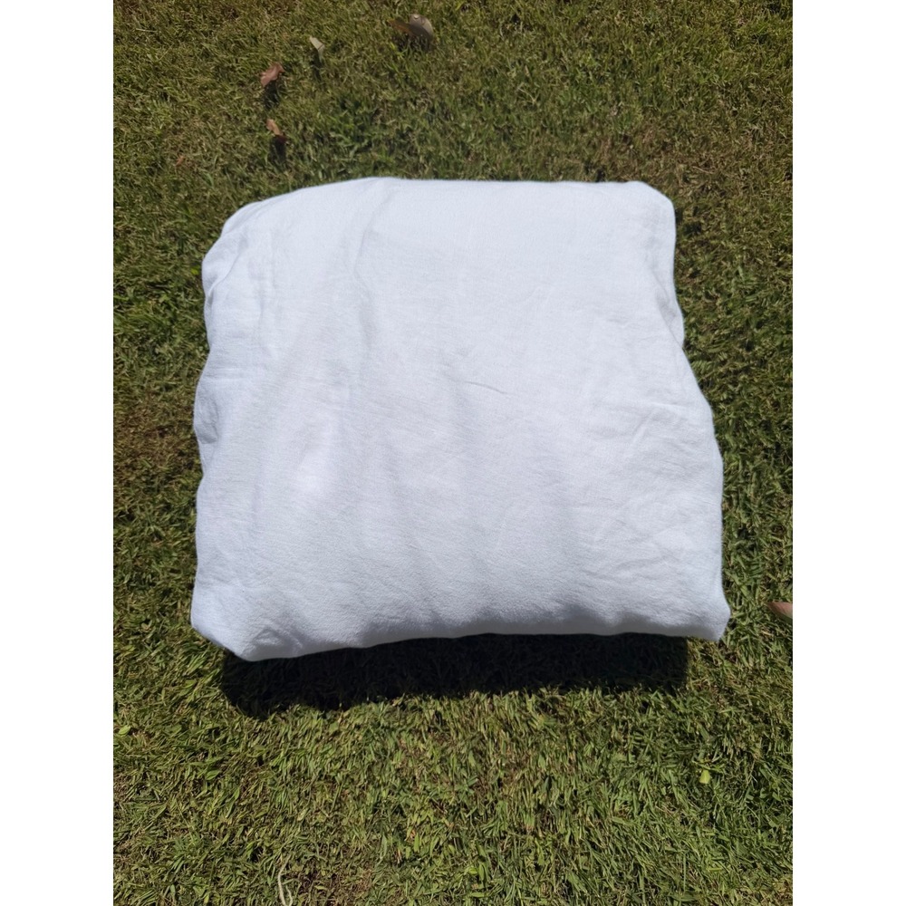 West Elm 100% European Flax Linen California King Fitted Sheet White GUC